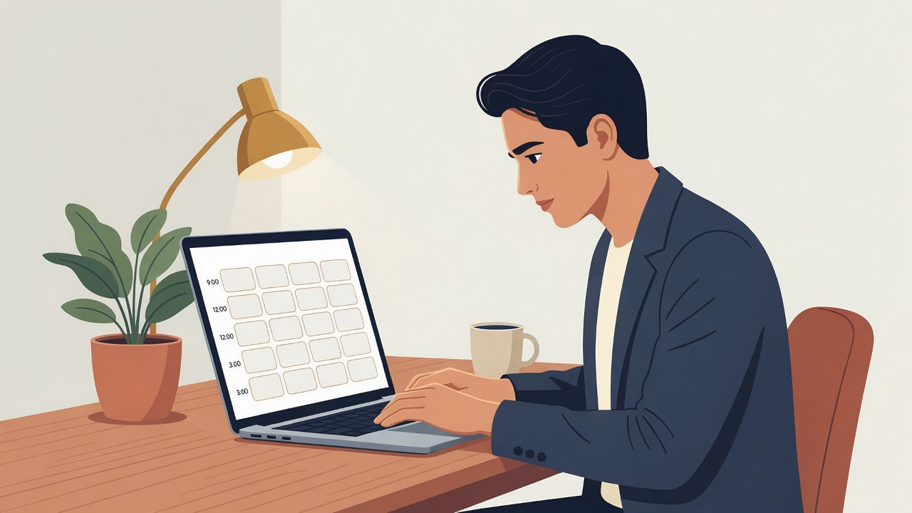 Founder scheduling four daily X posts on a laptop calendar