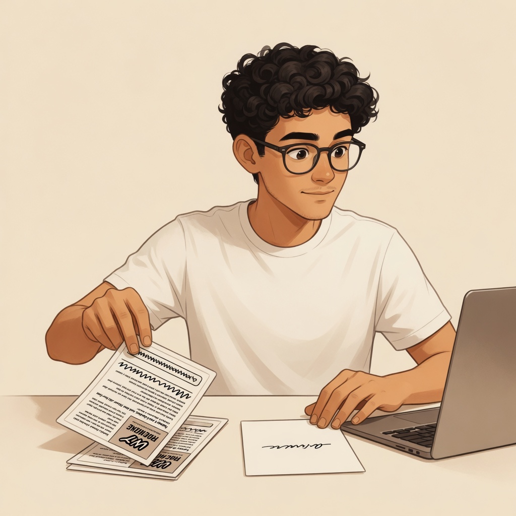 Founder sliding a crowded URL draft aside and keeping a short insight card