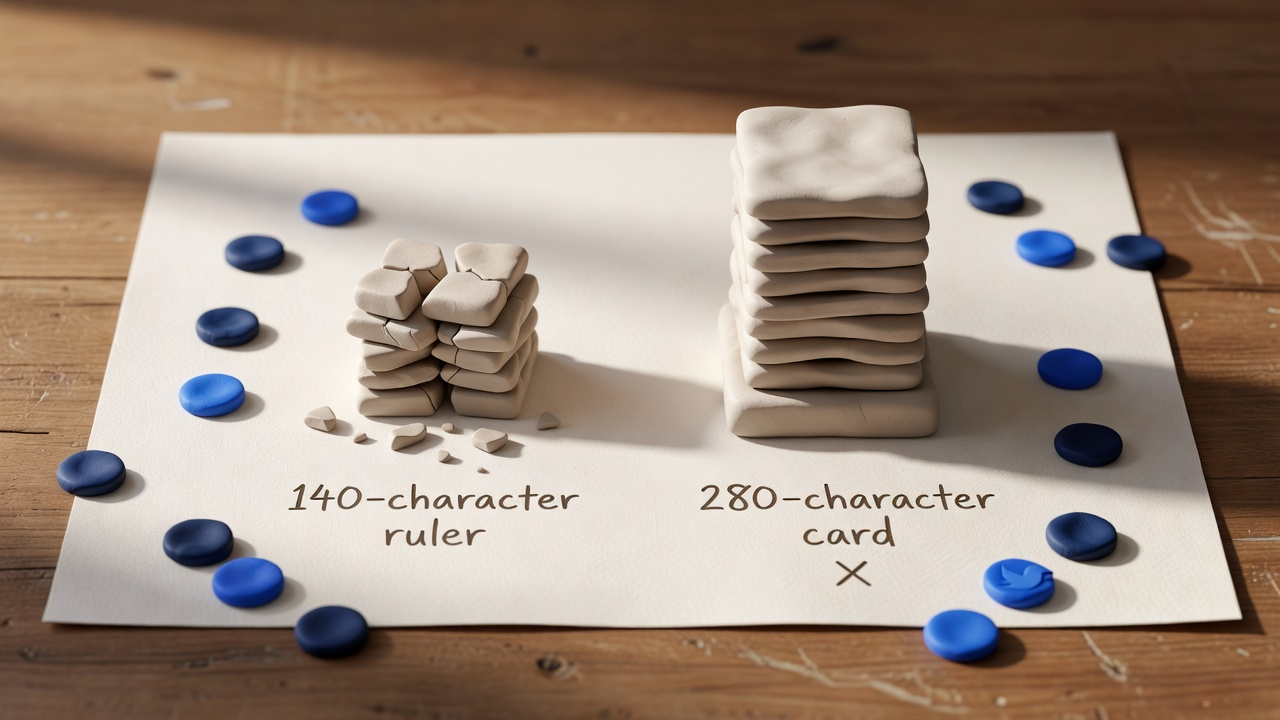 Clay stacks comparing a short crumbling ruler with a longer sturdy card